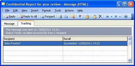outlook 2003 tracking