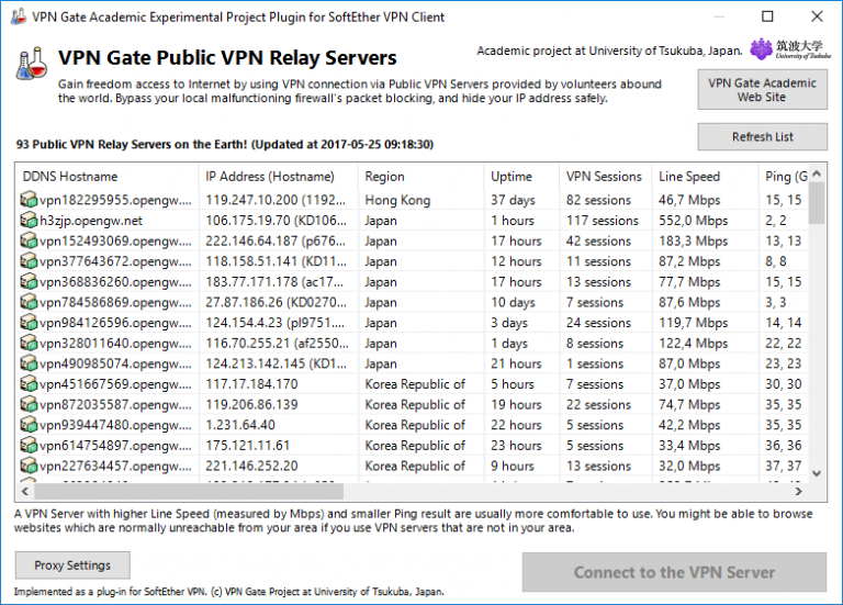 Https vpngate net. VPN Gate сервера. Список VPN серверов. VPN Gate таблица. Vpngate.net список открытых серверов.