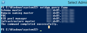 netdom query fsmo получить контроллеры домена с ролями FSMO