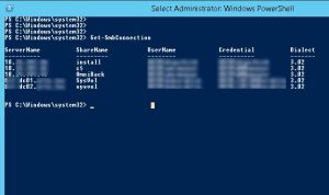 Get-SmbConnection